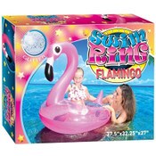 Wholesale - INFLATABLE FLAMINGO GLITTER POOL FLOAT RING C/P 12, UPC: 810061294146